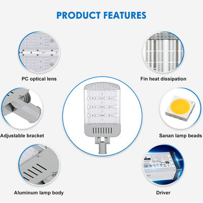 مضاد للأشعة فوق البنفسجية الصلبة والمستدامة في الهواء الطلق LED ضوء الشارع IP65 SMD3030