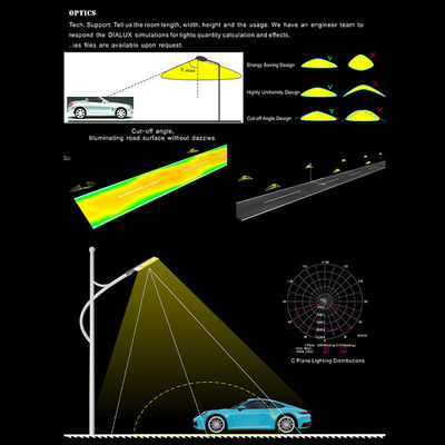 ضوء شارع LED قابل للتعديل 50W إلى 200W IP66 مقاوم للماء مع تقنية SMD LED لإضاءة الطرق السريعة والحديقة