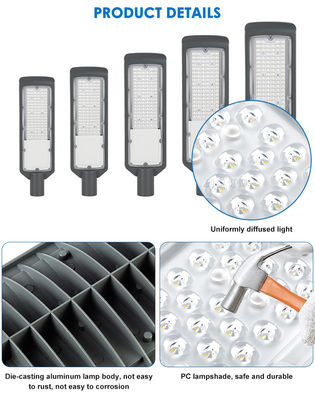 3000-6500K IP65 مقاوم للماء 50 - 200w مصباح الشارع LED الصب الألومنيوم