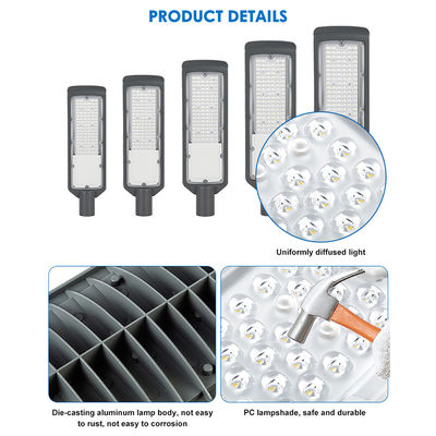 ضوء الشارع LED IP66 المقاوم للماء مع 125lm / w مصباح كفاءة ضوئية و AC 85-265V الجهد المدخل لإضاءة الطرق السريعة في الهواء الطلق