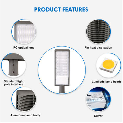 مصباح شارع LED من الألومنيوم المصبوب المقاوم للماء IP66 مع مصباح LED SMD2835 للاستخدام الخارجي