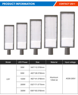 مصباح شارع LED من الألومنيوم المصبوب المقاوم للماء IP66 مع مصباح LED SMD2835 للاستخدام الخارجي