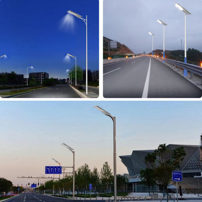 توفير الطاقة مضاد للماء في الهواء الطلق IP65 كل شيء في واحد الطاقة الذكية LED الإضاءة الشارع الشمسية المتكاملة 60W 80W 100W