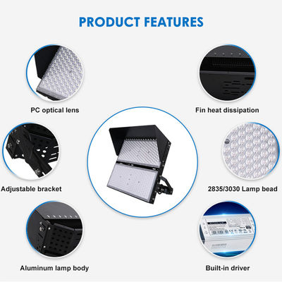 كشاف LED مقاوم للماء IP66 مع عمر افتراضي 50000 ساعة وزاوية قابلة للتعديل 216 درجة للملاعب وتطبيقات الصواري العالية