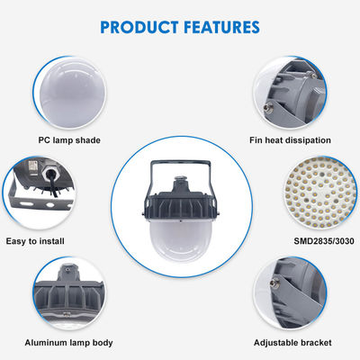 مصباح خطي مقاوم للانفجار ومقاوم للماء IP65 بقدرة 50 واط 100 واط 150 واط، إضاءة LED للمواقع الخطرة مع زجاج مقسى من الألومنيوم