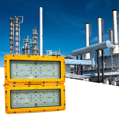 300W LED ضوء فيضان مضاد للانفجار 60 درجة حائط تركيب عملية أنابيب رف الأصفر ATEX IIB T6 IP65 RFEPL8280 الإضاءة