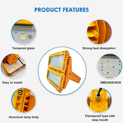 600W LED ضوء فيضان مضاد للانفجار 60° منصة FPSO في الخارج ATEX IIB T6 IP65 RFEPL8280 الإضاءة