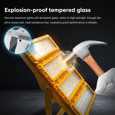 ATEX Ex db mb IIb T6 600W LED كشاف ضوء مقاوم للانفجار LUMILEDS LM-80 72000LM IP65 إضاءة خطرة بمساحة كبيرة