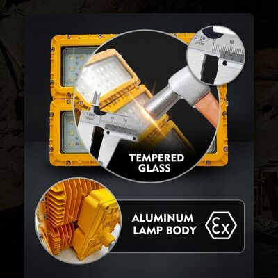 Multi-Mount 600W LED Explosion Proof Flood Light 6-Way Bracket LUMILEDS LM-80 ATEX IIb T6 IP65 Ceiling Boom Wall Fixture