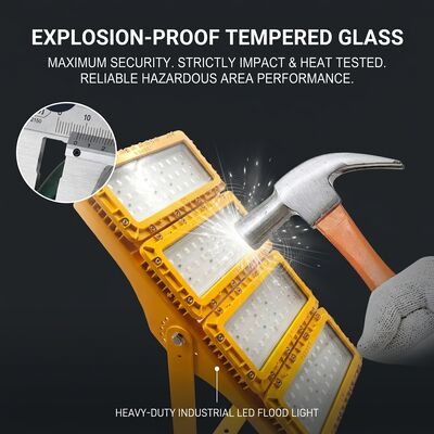 ضوء الفيضانات الضوئي المدمج المقاوم للنيران 600W LED مضاء ضد الانفجار LUMILEDS LM-80 ATEX IIb T6 IP65 425X485X165mm مصباح خطير