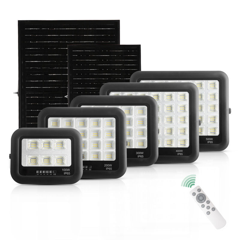 كشاف شمسي IP65 ABS زجاج مقسى 100 واط 200 واط 300 واط 400 واط 500 واط مصباح كشاف شمسي LED