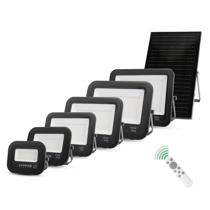 ضوء ساحة الشمسية الخارجية عالي التجويف IP65 تحكم ألومنيوم كشاف ضوئي LED شمسي