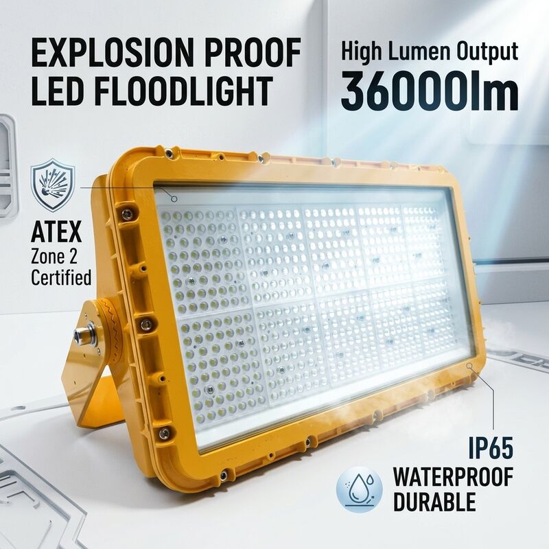 ضوء الفيضانات LED مضاد للإنفجار 600W ATEX ضوء ضيق 60 درجة مدخنة برج طويل المدى 72000lm IP66 الألومنيوم المسالك ADC12