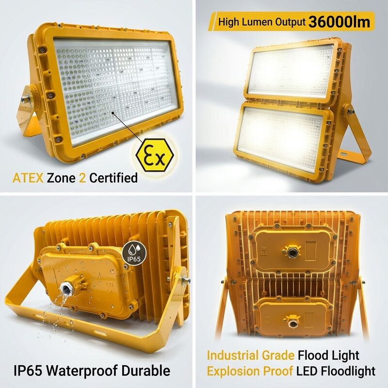 ضوء الفيضانات LED مضاد للإنفجار 600W ATEX المنطقة 21 المنطقة 22 مضاد للغبار